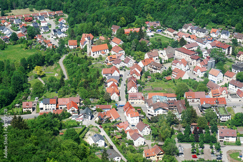 Top view of the german village Honau, Baden-Wuerttemberg, Germany.