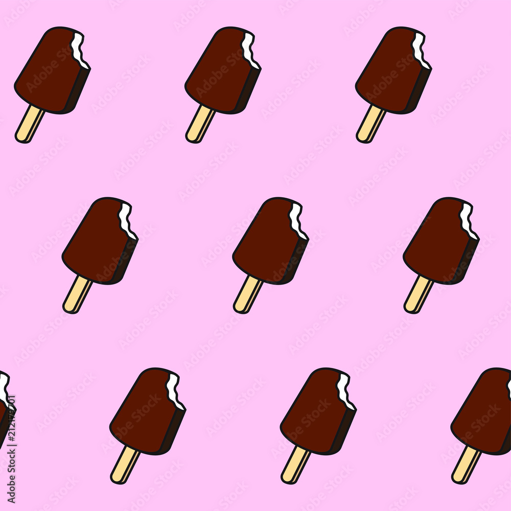 Seamless pattern with ice cream Seamless pattern with ice cream