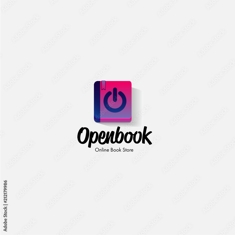 book seem like switch to open. open book store. book logo design - vector book seem like switch to open. open book store. book logo design - vector