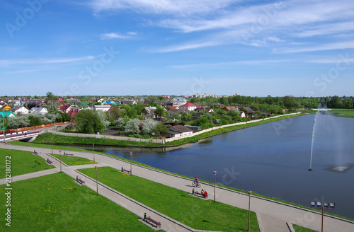 LIDA, BELARUS - May, 2018: Top view of the old town