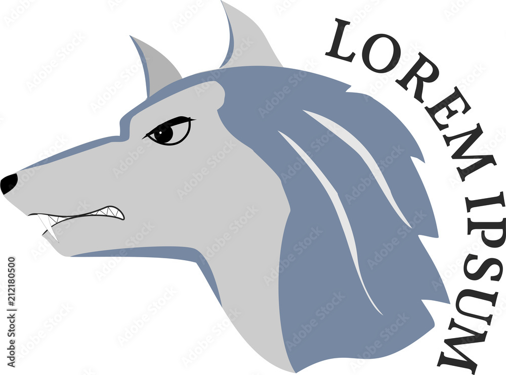 Logo with the head of a wolf Logo with the head of a wolf