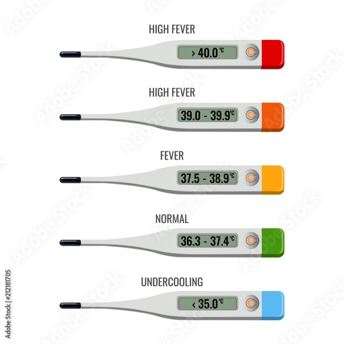 Thermometer with explanation of temperature types vector illustration