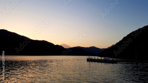 Mount Fuji at Sunset from Lake Ashi