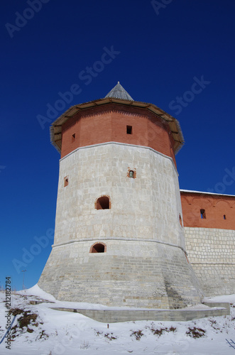 Photography ZARAYSK, RUSSIA - March, 2018: Zaraisk Kremlin on a sunny day