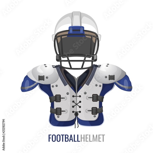 American football costume element cartoon vector informative poster