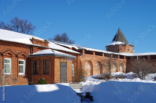 Photography ZARAYSK, RUSSIA - March, 2018: Zaraisk Kremlin on a sunny day