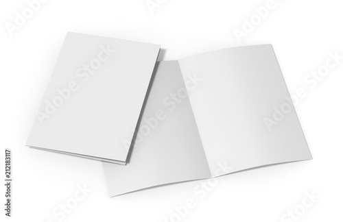Canvastavla Blank white reinforced A4 single pocket folder on isolated white background, 3d