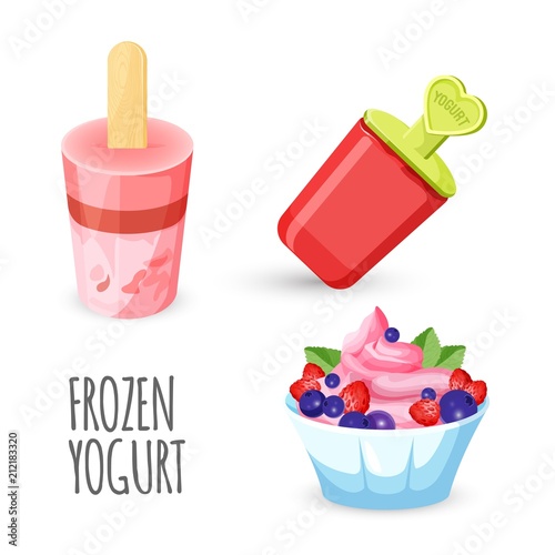 Healthy eating delicious homemade frozen yogurt dessert poster