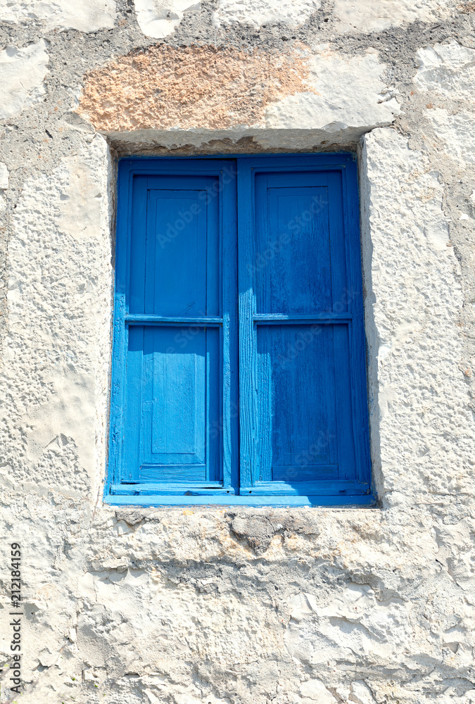Old blue house window background Old blue house window background