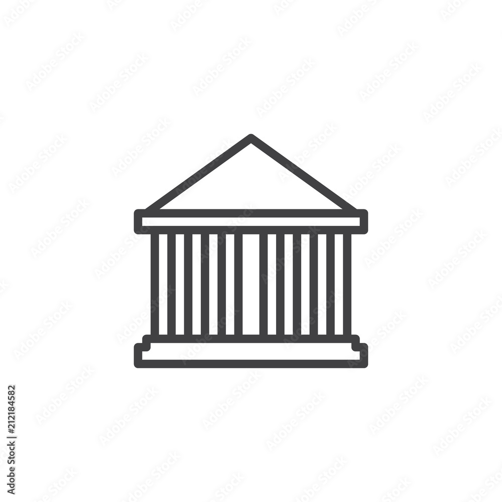 Bank outline icon. linear style sign for mobile concept and web design. Building with columns simple line vector icon. Symbol, logo illustration. Pixel perfect vector graphics Bank outline icon. linear style sign for mobile concept and web design. Building with columns simple line vector icon. Symbol, logo illustration. Pixel perfect vector graphics