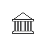Bank outline icon. linear style sign for mobile concept and web design. Building with columns simple line vector icon. Symbol, logo illustration. Pixel perfect vector graphics