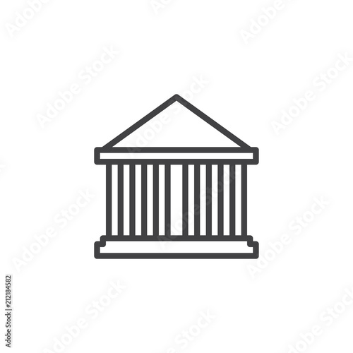 Bank outline icon. linear style sign for mobile concept and web design. Building with columns simple line vector icon. Symbol, logo illustration. Pixel perfect vector graphics