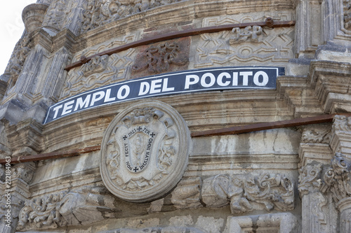 Templo Del Pocito - The Sources Chapel, one of the most beautiful baroque chapels in Mexico. A fragment of the facade photo