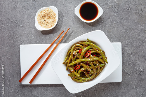 Spicy Chinese Sichuan stir-fried Green Beans