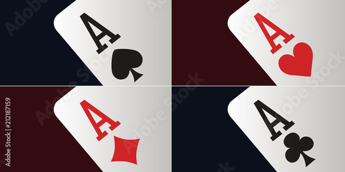 carte à jouer - as - poker - carré d’as - gagner - fond - concept - casino - Las Vegas - symbole