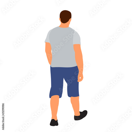 isolated, flat style man is walking