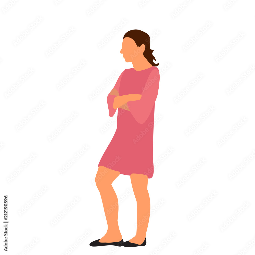 vector, isolated, flat style girl is walking vector, isolated, flat style girl is walking