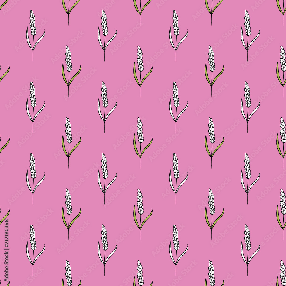 Seamless pattern of hand drawn flower. Seamless pattern of hand drawn flower.