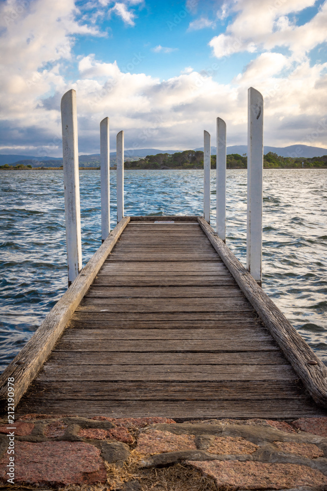 wooden boat ramp