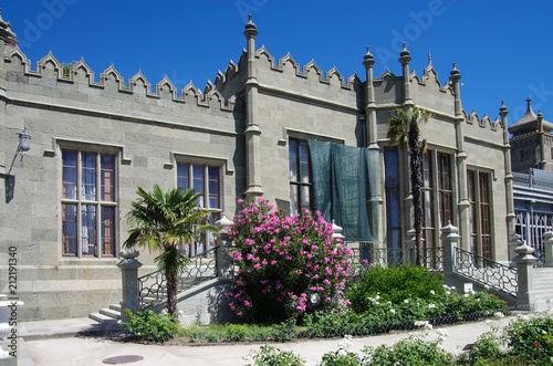 ALUPKA, CRIMEA-June, 2018: Vorontsov Palace on a Sunny summer day