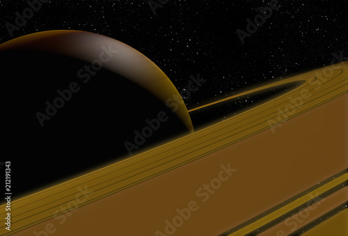 Fototapeta Naklejka Na Ścianę i Meble -  Vibrant outer space with stars, nebula and planets like a Saturn