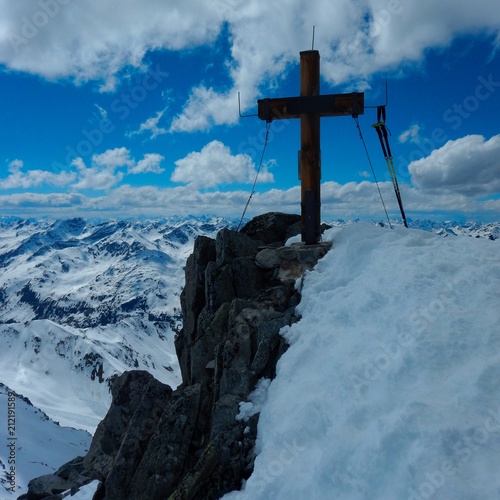 summit cross ath the K2 mountainin austria photo