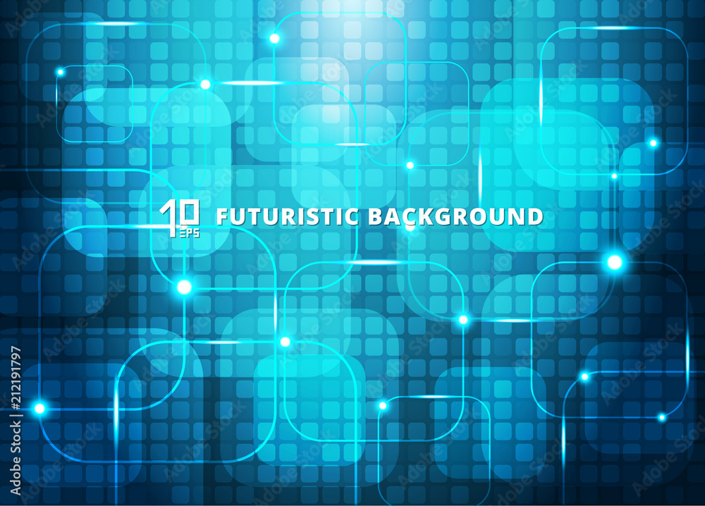 Abstract blue squares virtual technology concept futuristic digital background with space for your text.