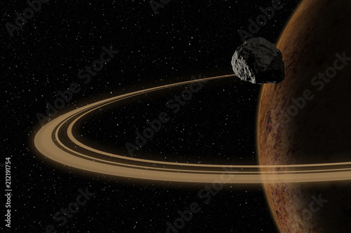 Fototapeta Naklejka Na Ścianę i Meble -  Unknown planet, stars and nebula in outer space. Space exploration.