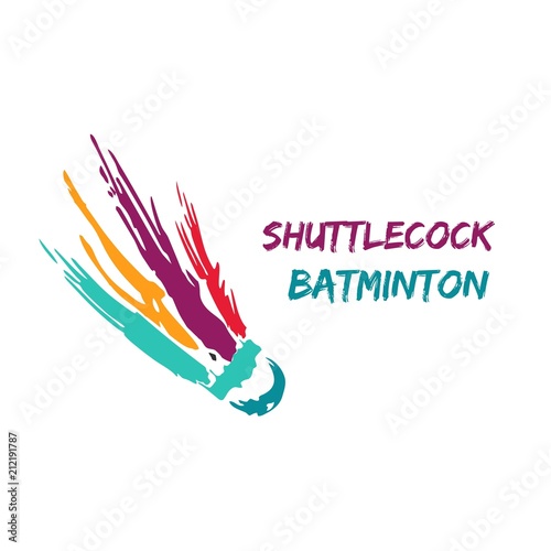 Shuttlecock icon with Abstract Swoosh. You can use for Sport logo and Badminton Championship Logo. vector illustration