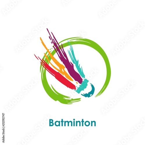 Shuttlecock icon with Abstract Swoosh. You can use for Sport logo and Badminton Championship Logo. vector illustration