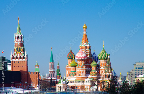 MOSCOW, RUSSIA - February, 2018: Saint Basil's Cathedral, is a church in the Red Square in Moscow