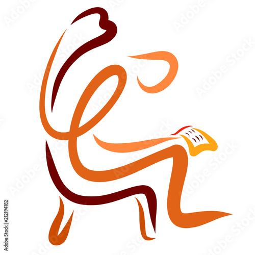 Canvas-taulu Abstract image of a man attentively reading a book