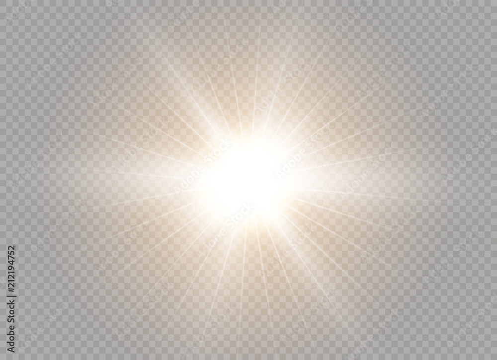 Glow light effect. Star burst with sparkles. Vector illustration.