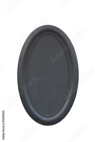 Black oval gypsum frame. Isolate on white