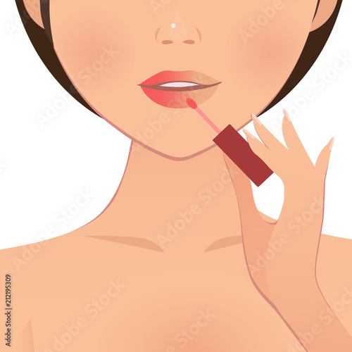 Girl with lipstick