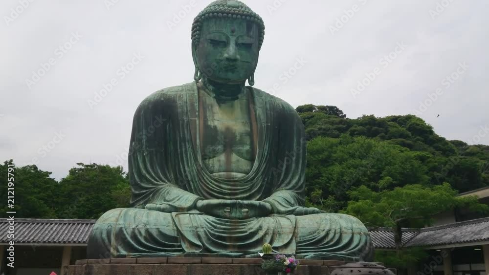 Famous Great Buddha in Kamakura Daibutsu Temple - TOKYO / JAPAN - JUNE 12, 2018 Famous Great Buddha in Kamakura Daibutsu Temple - TOKYO / JAPAN - JUNE 12, 2018