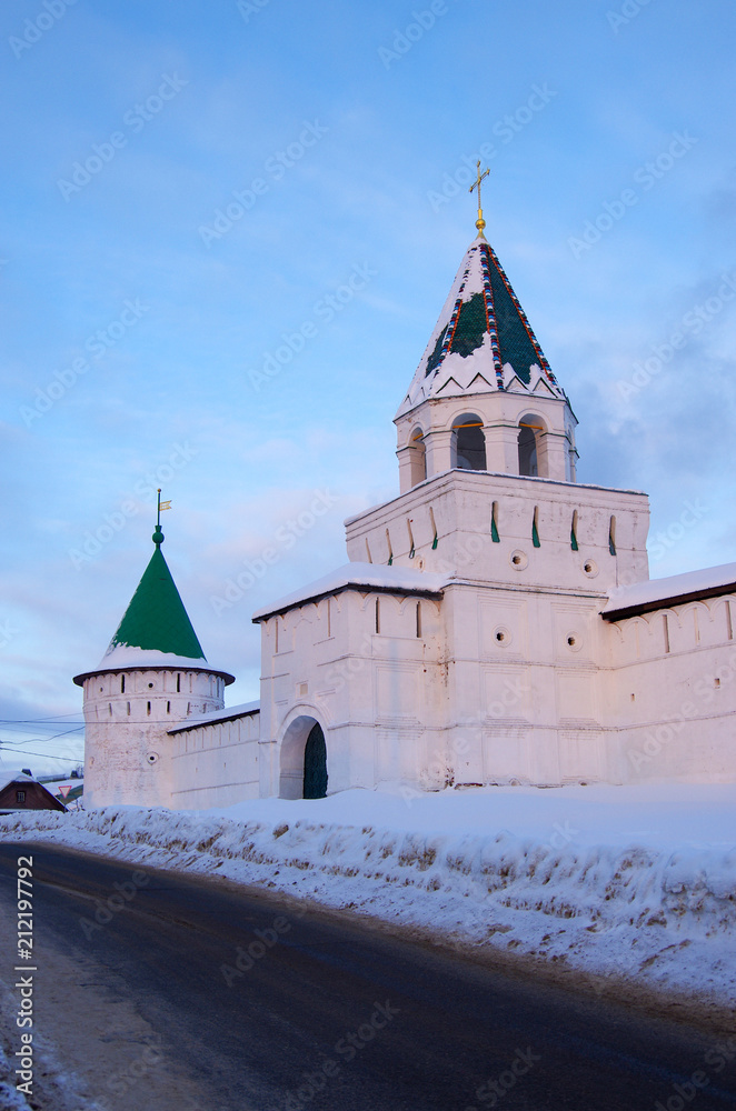 KOSTROMA, RUSSIA - February, 2018: Ipatyevsky Monastery in winter day KOSTROMA, RUSSIA - February, 2018: Ipatyevsky Monastery in winter day