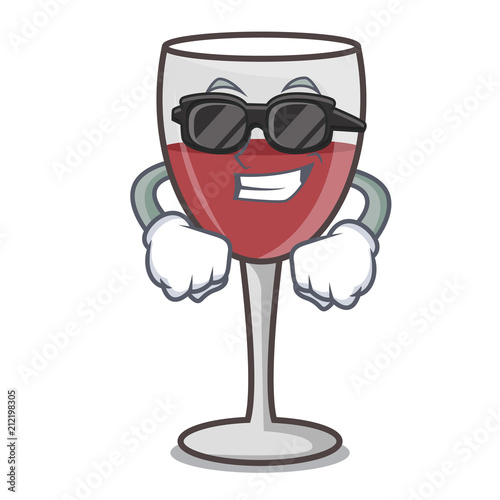 Super cool wine character cartoon style