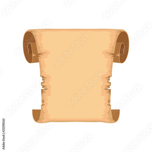 Ancient scroll with space for text, rolled paper vector Illustration on a white background