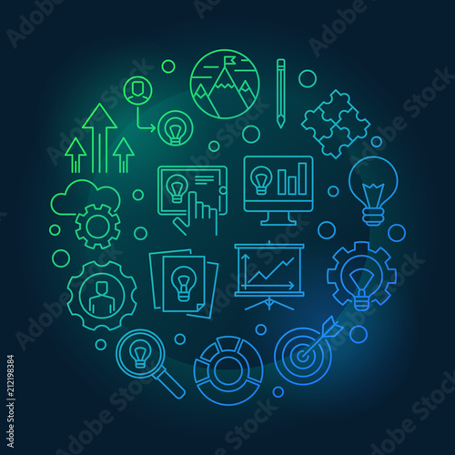 Business Incubator line colored illustration. Vector startup