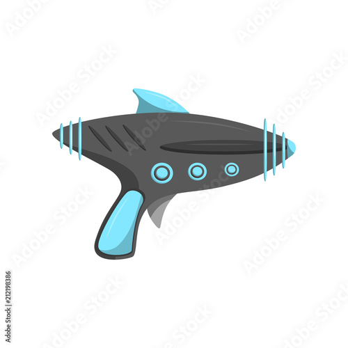 Toy blaster gun, weapon pistol for kids game vector Illustration on a white background