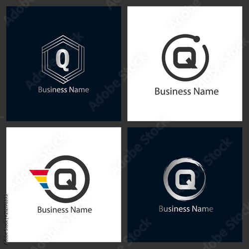 Letter Q Logo Set Design