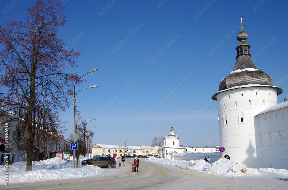 Naklejka premium ROSTOV, RUSSIA - February, 2018: Kremlin in Rostov in winter day