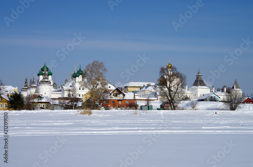 ROSTOV, RUSSIA - February, 2018: Kremlin in Rostov in winter day