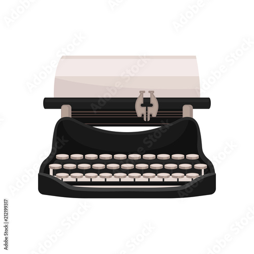 Vintage mechanical typewriter vector Illustration on a white background