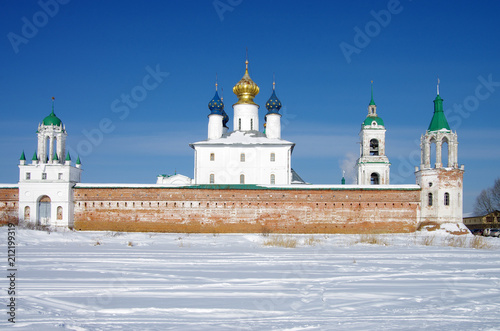 ROSTOV, RUSSIA - February, 2018: Rostov the Great. Spaso-Yakovlevsky Monastery in winter day