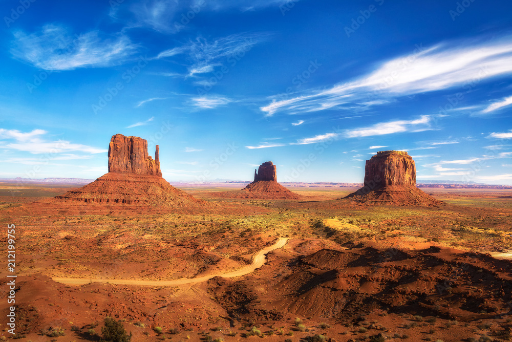 Monument Valley on the border between Arizona and Utah, USA