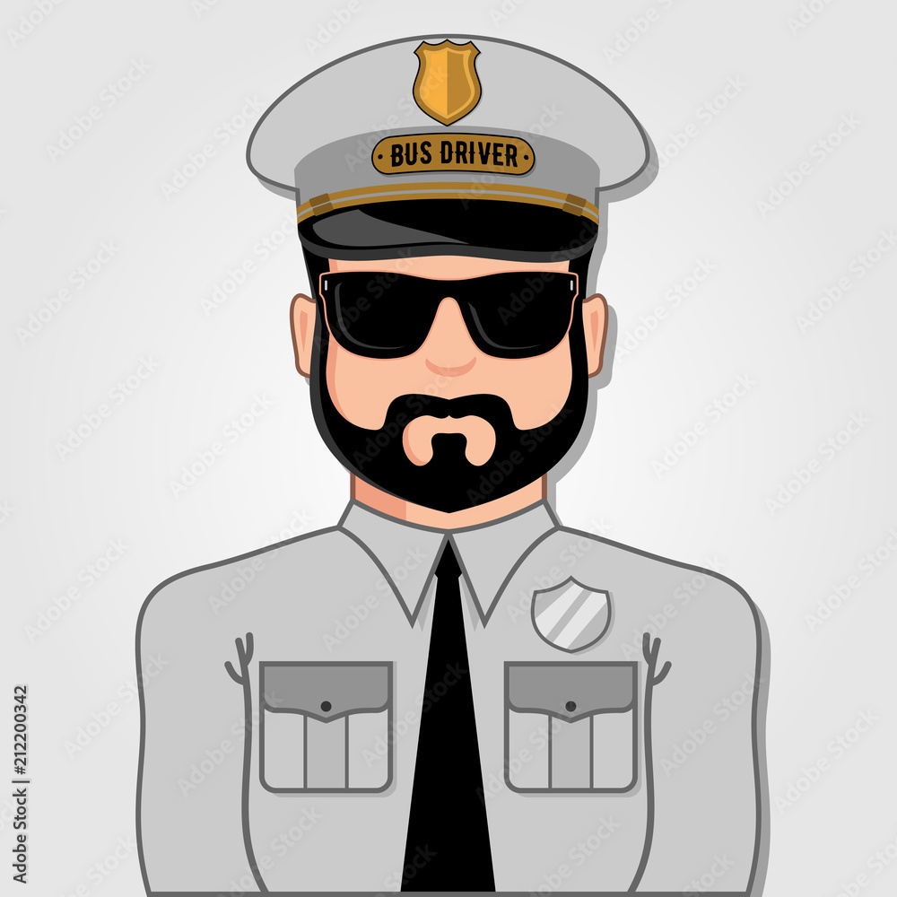 Bus Driver Cartoon Face. Vector illustration. Bus Driver Cartoon Face. Vector illustration.