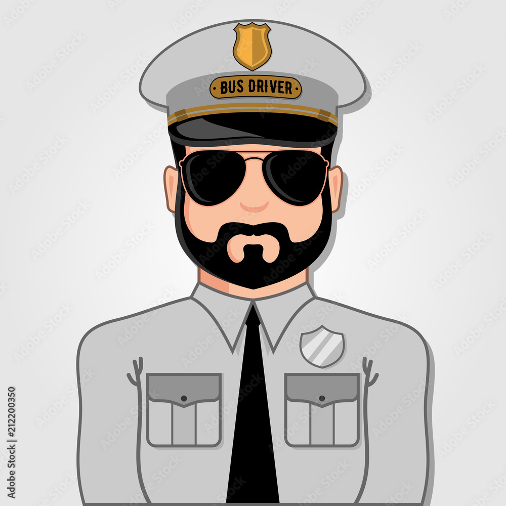 Bus Driver Cartoon Face. Vector illustration. Bus Driver Cartoon Face. Vector illustration.