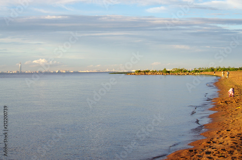 Wallpaper Mural Sunset on the Gulf of Finland of the Baltic sea, Peterhof, Saint-Petersburg, Russia Torontodigital.ca